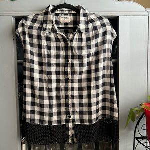 Holding Horses Black and White Gingham Top